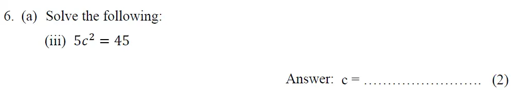 Question 6(a(iii)) - Tonbridge School - 13 Plus Maths Year 9 Sample B 2023