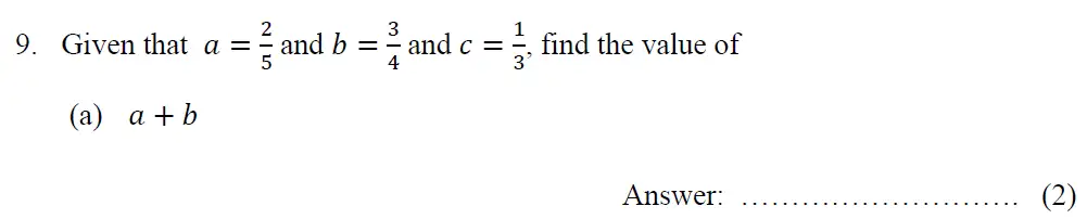 Question 9(a) - Tonbridge School - 13 Plus Maths Year 9 Sample B 2023