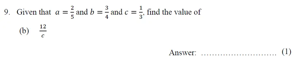 Question 9(b) - Tonbridge School - 13 Plus Maths Year 9 Sample B 2023