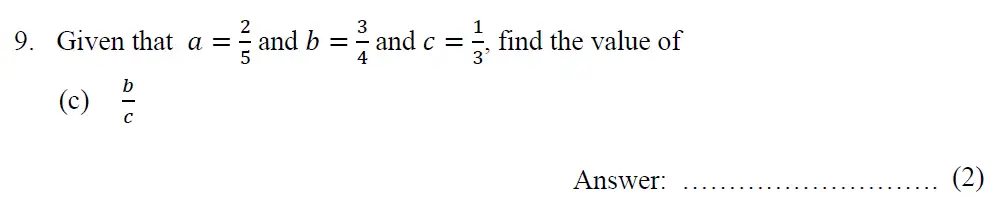 Question 9(c) - Tonbridge School - 13 Plus Maths Year 9 Sample B 2023