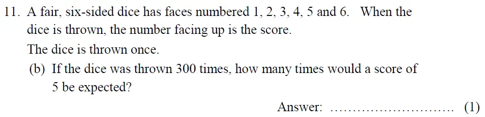 Question 11(b) - Tonbridge School - 13 Plus Maths Year 9 Sample B 2023