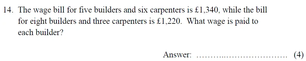 Question 14 - Tonbridge School - 13 Plus Maths Year 9 Sample B 2023