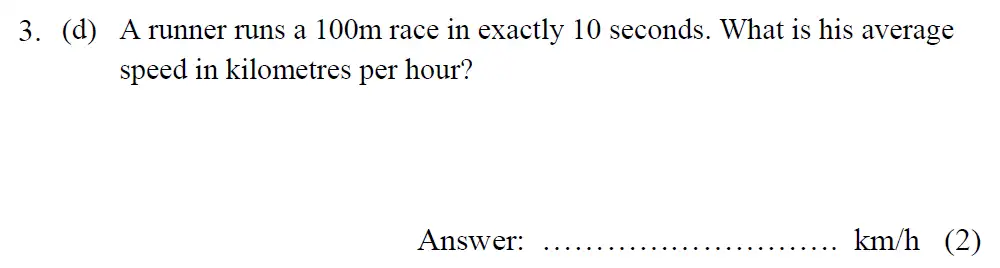 Question 3(d) - Tonbridge School – Year 9 Maths Entrance Exam – Specimen A 2015