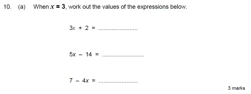Question 10(a) - Truro School 13 Plus Maths Sample Paper 2026