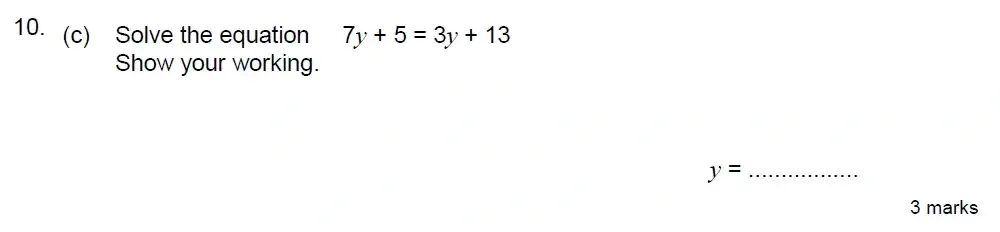 Question 10(c) - Truro School 13 Plus Maths Sample Paper