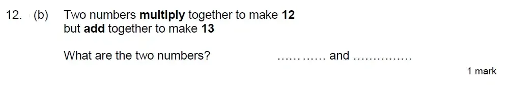 Question 12(b) - Truro School 13 Plus Maths Sample Paper 2026