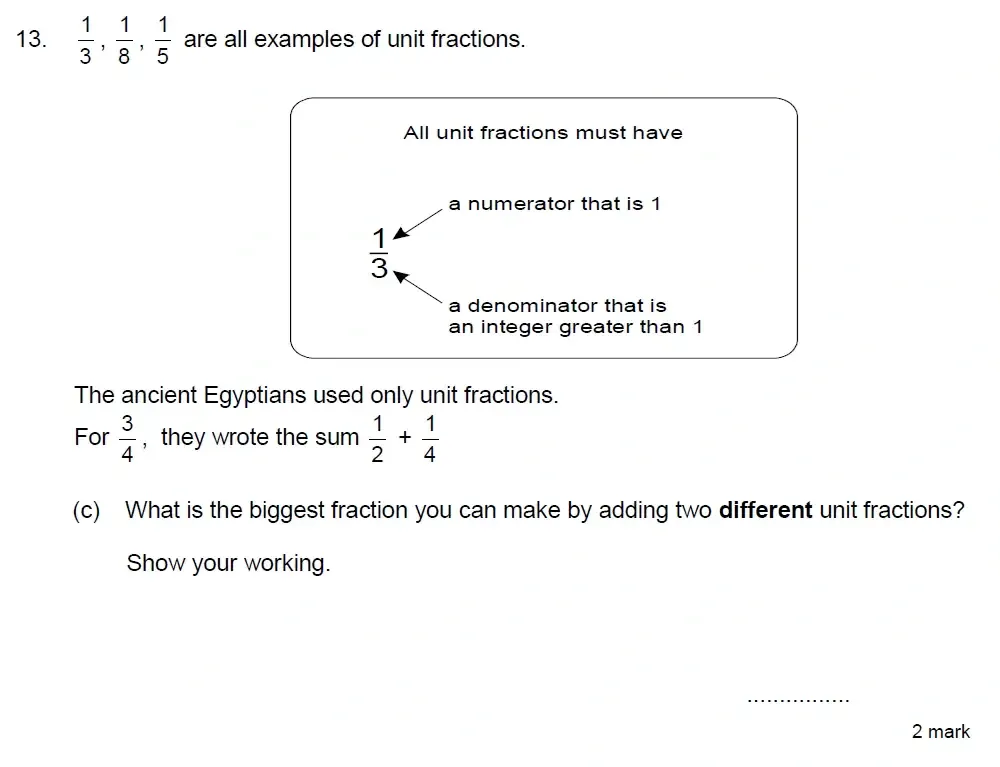Question 13(c) - Truro School 13 Plus Maths Sample Paper 2026
