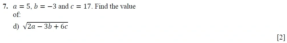 Question 07(d) - Winchester College 13 Plus Maths Entrance Examination 2022