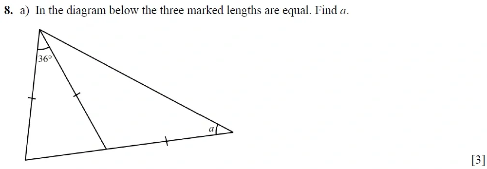 Question 08(a) - Winchester College 13 Plus Maths Entrance Examination 2022