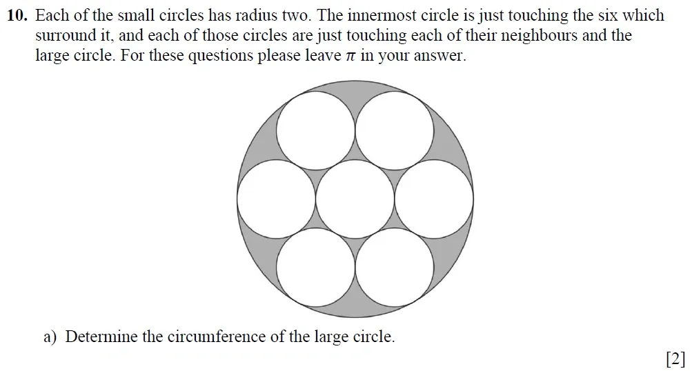 Question 10(a) - Winchester College 13 Plus Maths Entrance Examination 2022