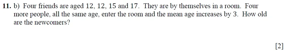 Question 11(b) - Winchester College 13 Plus Maths Entrance Examination 2022