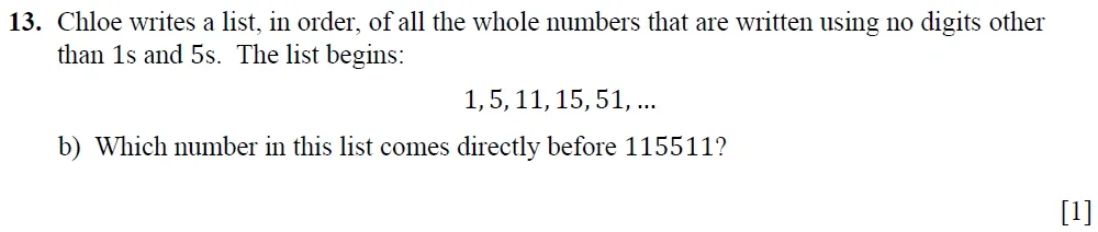 Question 13(b) - Winchester College 13 Plus Maths Entrance Examination 2022