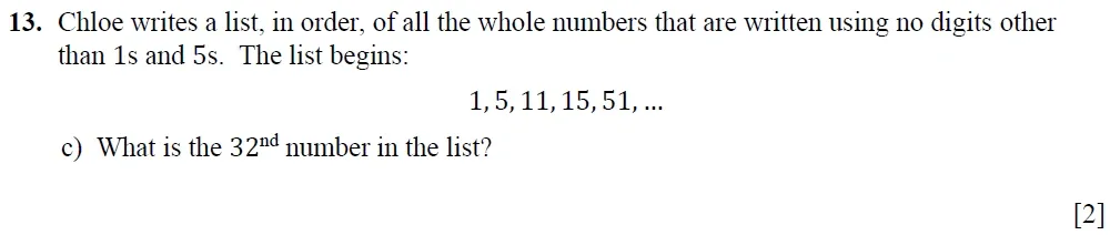 Question 13(c) - Winchester College 13 Plus Maths Entrance Examination 2022