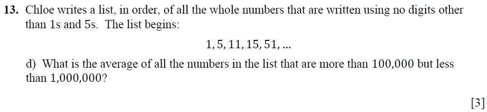 Question 13(d) - Winchester College 13 Plus Maths Entrance Examination 2022