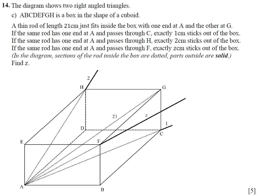 Question 14(c) - Winchester College 13 Plus Maths Entrance Examination 2022