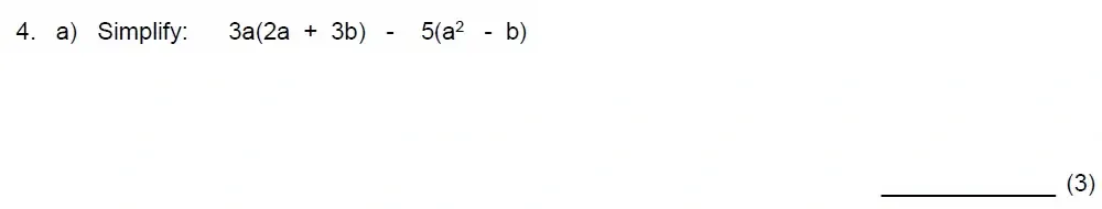 Question 04(a) - Benenden School 13 Plus Scholarship Maths Paper 2023