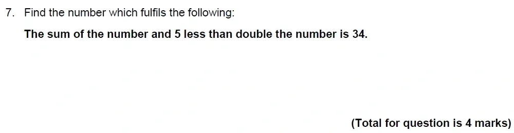 Question 07 - Benenden School 13 Plus Scholarship Maths Paper 2023