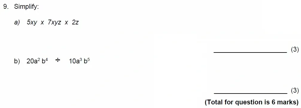 Question 09(a,b) - Benenden School 13 Plus Scholarship Maths Paper 2023