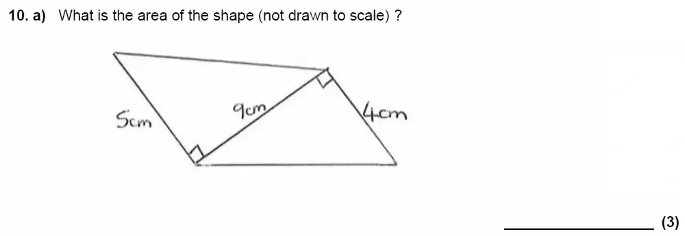 Question 10(a) - Benenden School 13 Plus Scholarship Maths Paper 2023