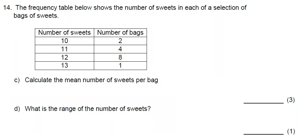 Question 14(c,d) - Benenden School 13 Plus Scholarship Maths Paper 2023