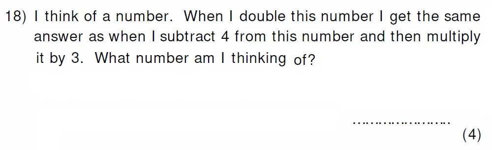 Question 18 - Colfe's School 13 Plus Examination Maths Sample Paper