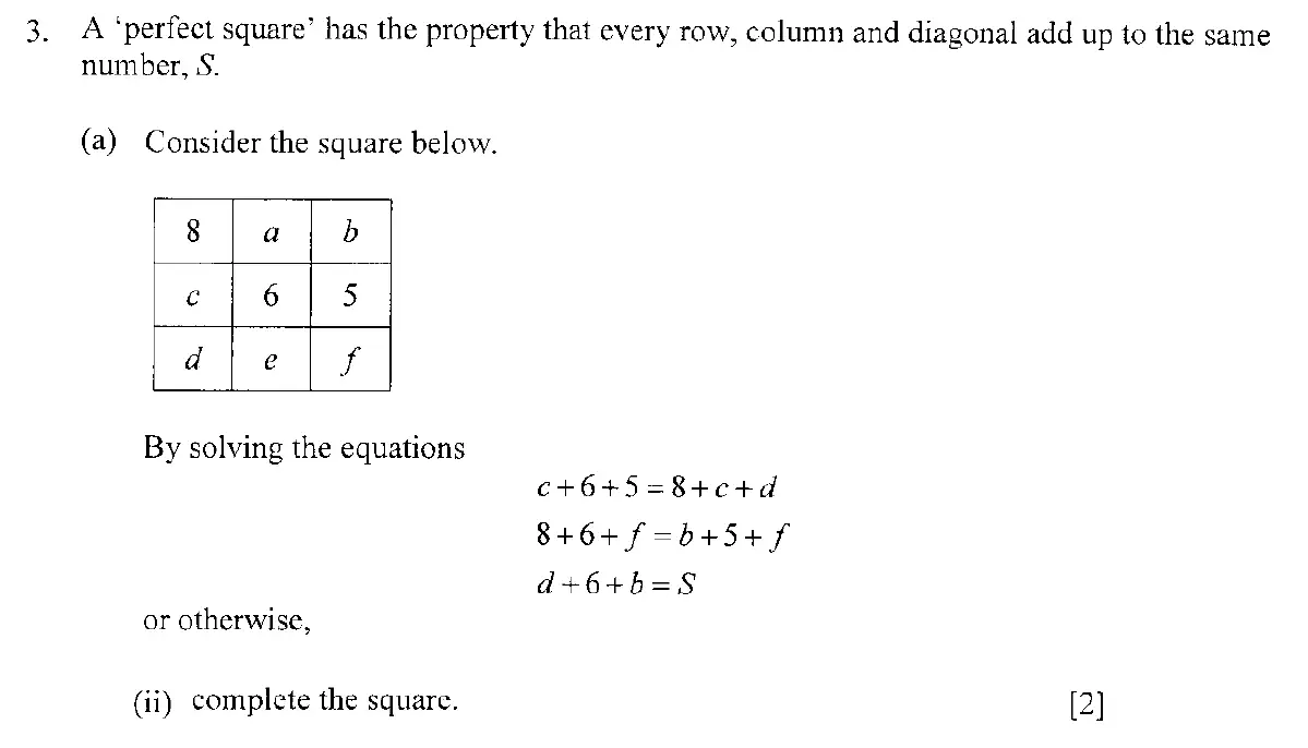 Question 27 - Eton College – 13 Plus Scholarship Exam 2006 – Maths A