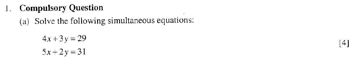 Question 1 - Eton College – 13+ Scholarship Exam 2007 – Maths A