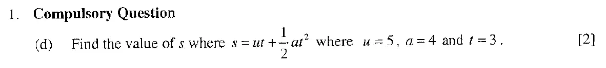 Question 5 - Eton College – 13+ Scholarship Exam 2007 – Maths A