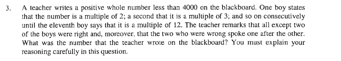 Question 6 - Eton College – 13+ Scholarship Exam 2007 – Maths B