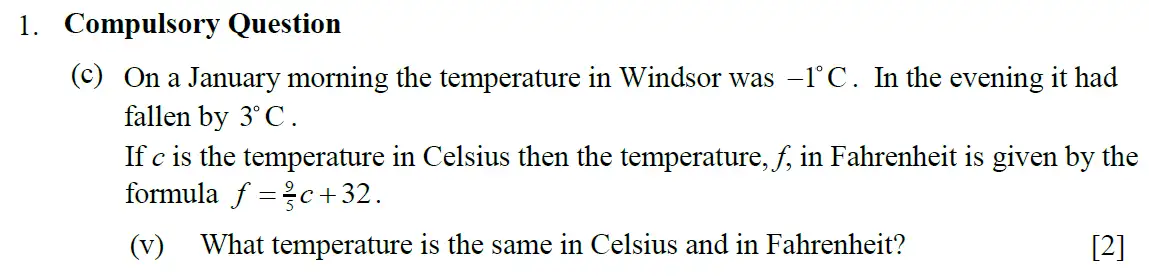 Question 10 - Eton College – 13+ Scholarship Exam 2009 – Maths A