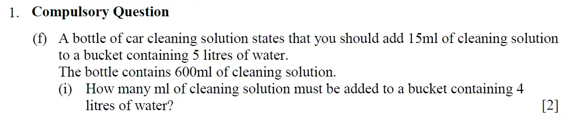Question 15 - Eton College – 13+ Scholarship Exam 2009 – Maths A
