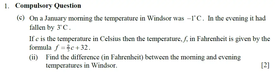 Question 7 - Eton College – 13+ Scholarship Exam 2009 – Maths A