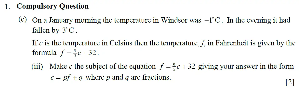 Question 8 - Eton College – 13+ Scholarship Exam 2009 – Maths A