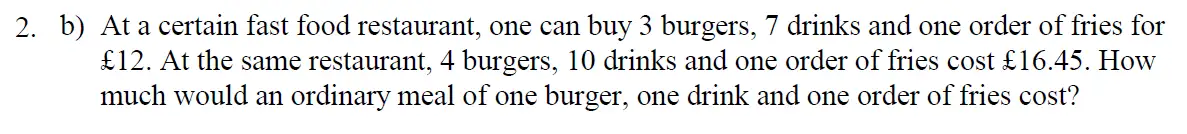 Question 5 - Eton College – 13+ Scholarship Exam 2009 – Maths B