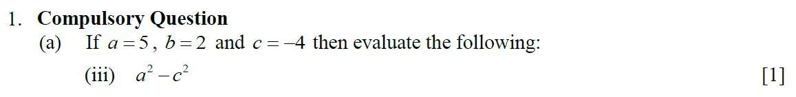 Question 3 - Eton College – 13 Plus Scholarship Exam 2010 – Maths A