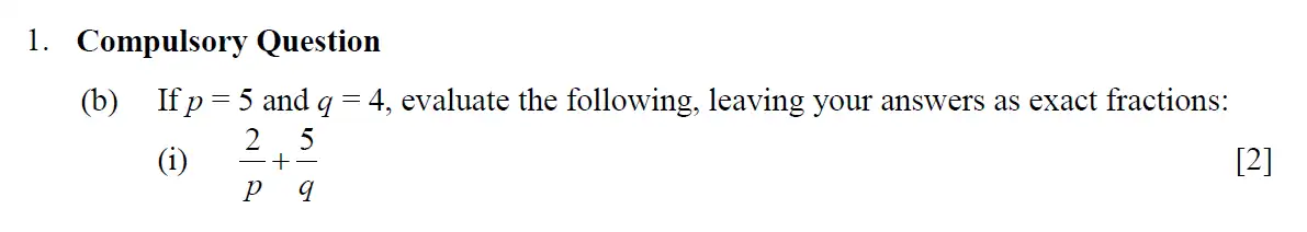 Question 2 - Eton College – 13 Plus Scholarship Exam 2011 – Maths A