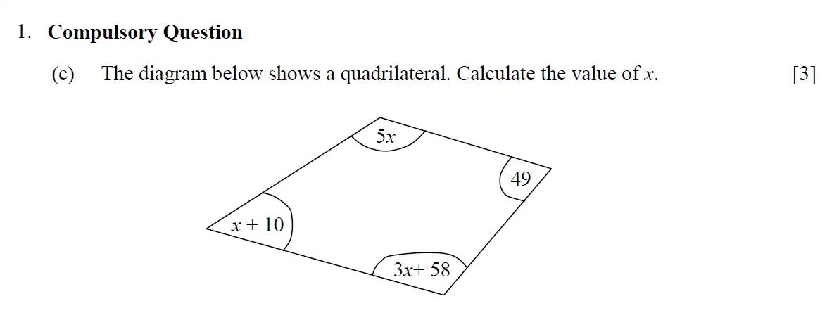 Question 4 - Eton College – 13 Plus Scholarship Exam 2011 – Maths A