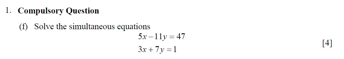 Question 9 - Eton College – 13 Plus Scholarship Exam 2011 – Maths A