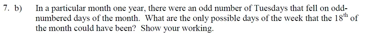 Question 18 - Eton College – 13 Plus Scholarship Exam 2011 – Maths B