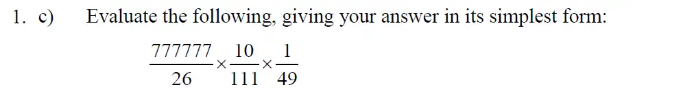 Question 3 - Eton College – 13 Plus Scholarship Exam 2011 – Maths B