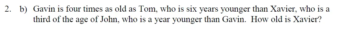 Question 6 - Eton College – 13 Plus Scholarship Exam 2012 – Maths B