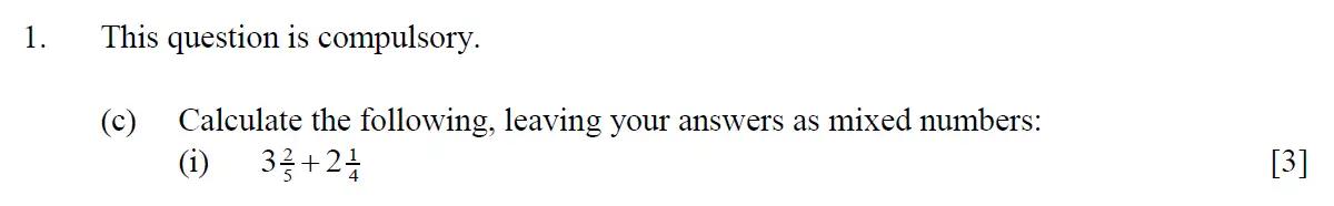 Question 3 - Eton College – 13+ Scholarship Exam 2013 – Maths A