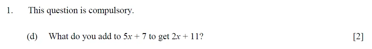 Question 5 - Eton College – 13+ Scholarship Exam 2013 – Maths A