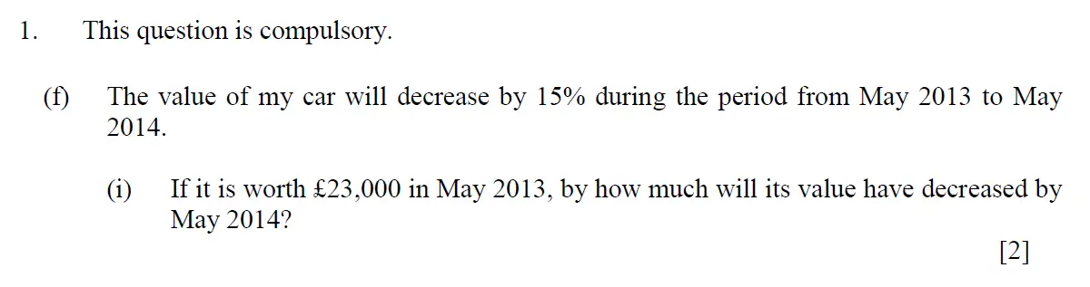 Question 8 - Eton College – 13+ Scholarship Exam 2013 – Maths A