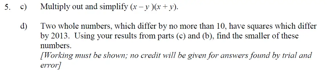 Question 14 - Eton College – 13+ Scholarship Exam 2013 – Maths B