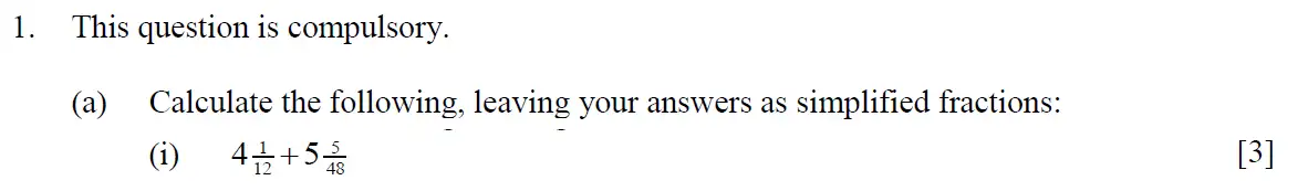 Question 1 - Eton College – 13+ Scholarship Exam 2014 – Maths A