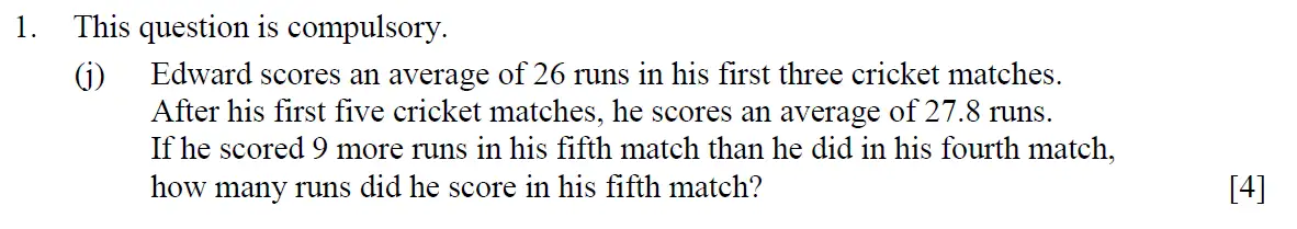 Question 14 - Eton College – 13+ Scholarship Exam 2014 – Maths A