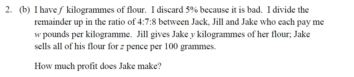 Question 5 - Eton College – 13+ Scholarship Exam 2014 – Maths B