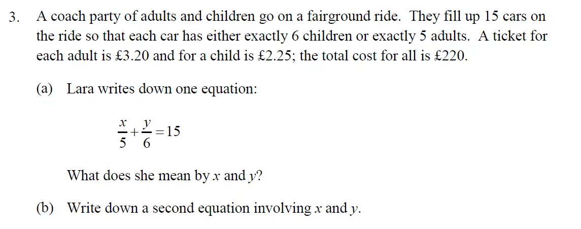 Question 6 - Eton College – 13+ Scholarship Exam 2014 – Maths B