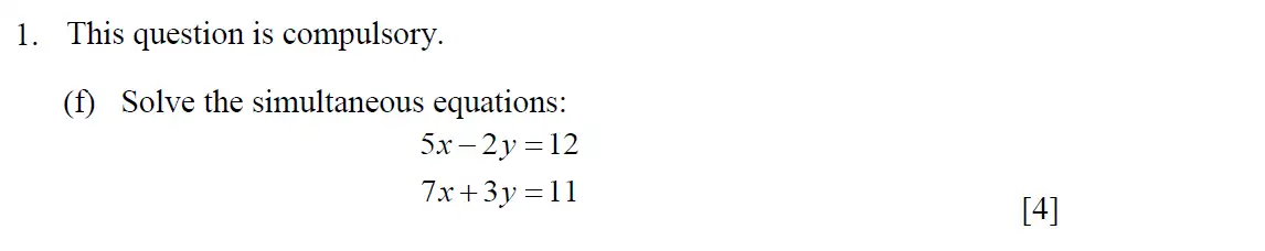 Question 10 - Eton College – 13+ Scholarship Exam 2015 – Maths A